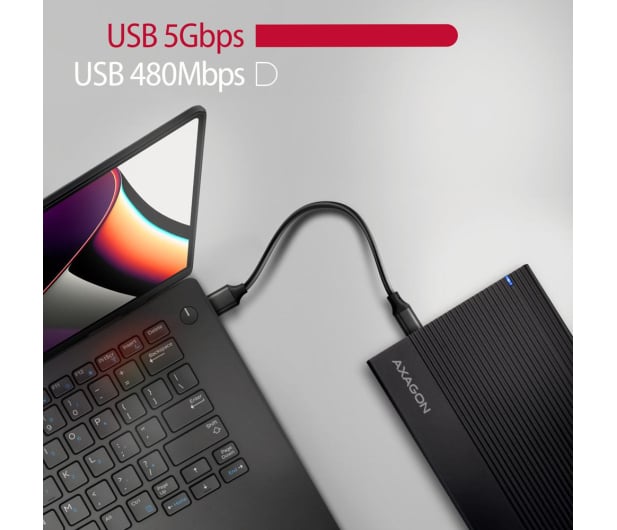 Axagon EE35-GTR USB-C 5Gbps RIBBED box 3,5" - 1485443 - zdjęcie 8